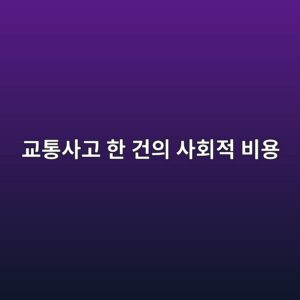 교통사고 한 건의 사회적 비용은 얼마일까? 사고 뒤에 숨은 경제적 손실 8 eab590ed86b5ec82aceab3a0 ed959c eab1b4ec9d98 ec82aced9a8ceca081 ebb984ec9aa9 1790460695