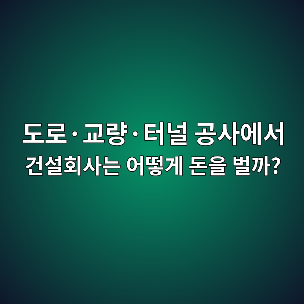 도로·교량·터널 공사에서 건설회사는 어떻게 돈을 벌까? 건설업 수익구조의 이해 1 eb8f84eba19cc2b7eab590eb9f89c2b7ed84b0eb8490 eab3b5ec82acec9790ec849c eab1b4ec84a4ed9a8cec82aceb8a94 ec96b4eb96bbeab28c eb8f88ec9d84 1788478456